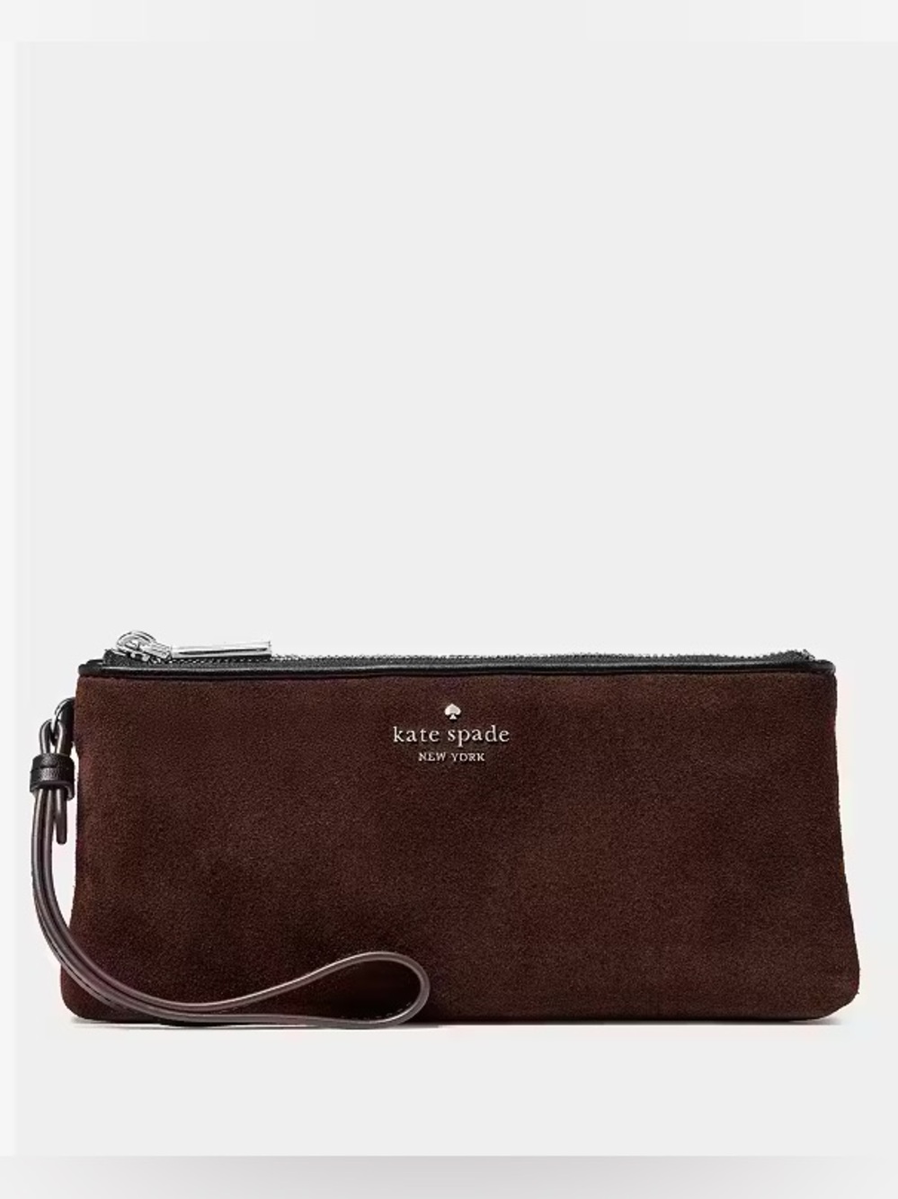 ♠️Kate Spade New York Wren Suede Dual Compartments Wristlet, Hot Fudge NWT